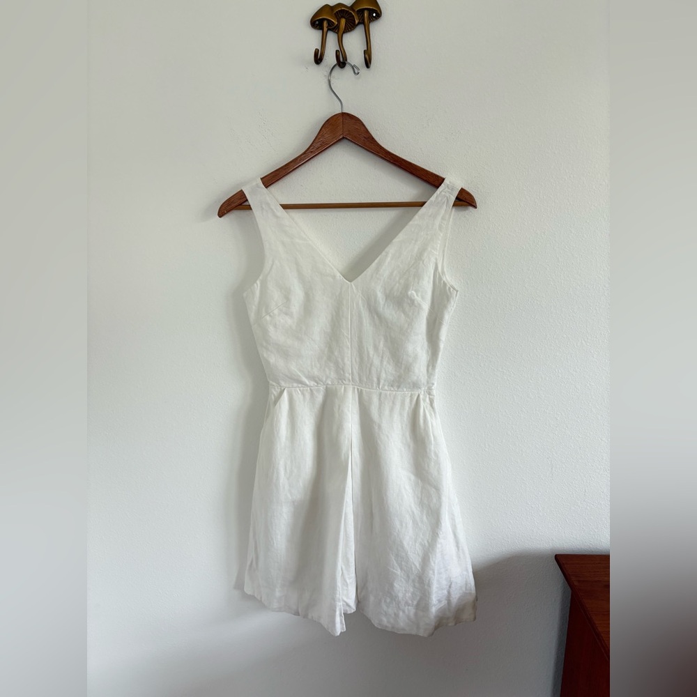 Gap 100% Linen Fit & Flare Preppy Sleeveless Dress size 0P - Picture 1 of 12